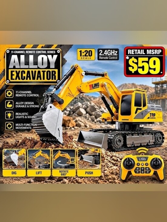 Alloy Excavator Other - Yellow Alloy Excavator Toy - Kids Construction Vehicle
